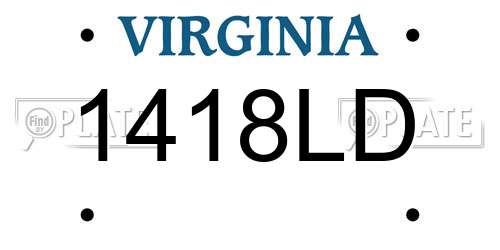 1418LD Virginia License Plate