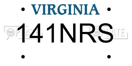 141NRS Virginia License Plate