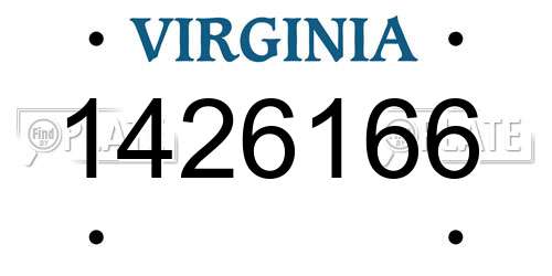 1426166 Virginia License Plate