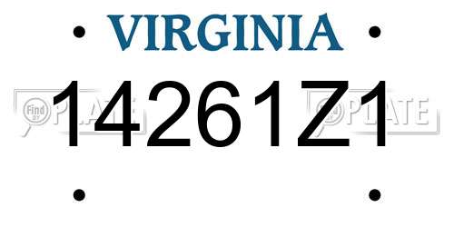 14261Z1 Virginia License Plate