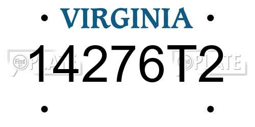 14276T2 Virginia License Plate