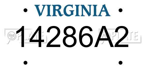 14286A2 Virginia License Plate