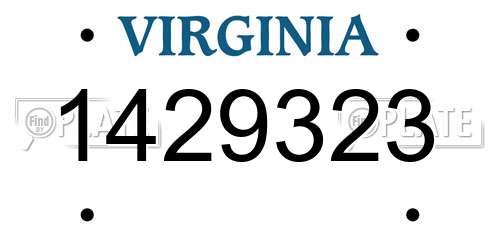 1429323 Virginia License Plate