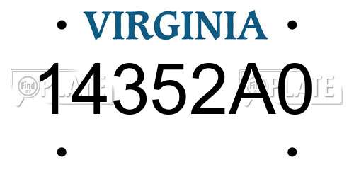 14352A0 Virginia License Plate