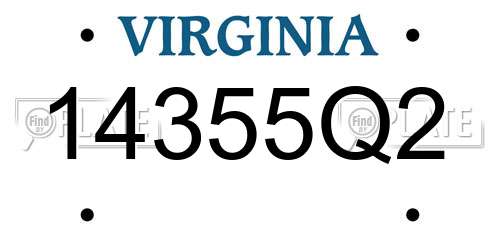 14355Q2 Virginia License Plate