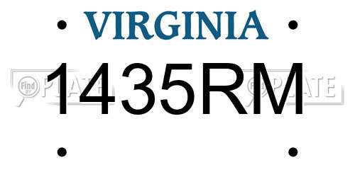 1435RM Virginia License Plate