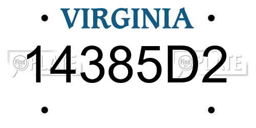 14385D2 Virginia License Plate