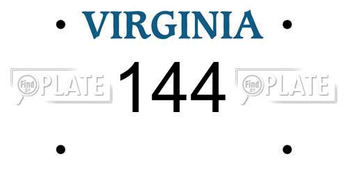 144 Virginia License Plate