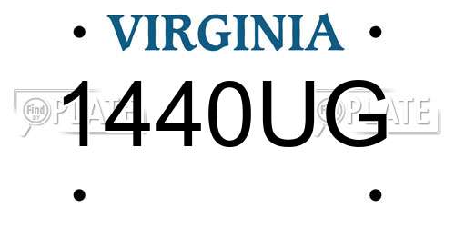 1440UG Virginia License Plate