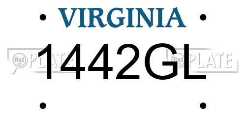 1442GL Virginia License Plate