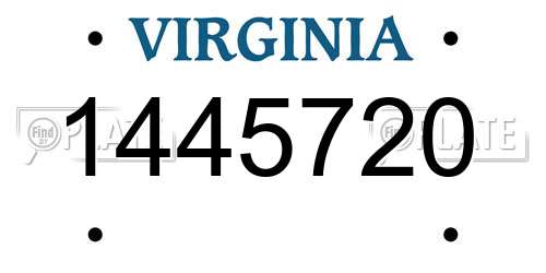 1445720 Virginia License Plate