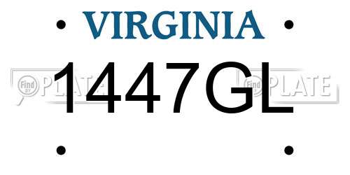 1447GL Virginia License Plate