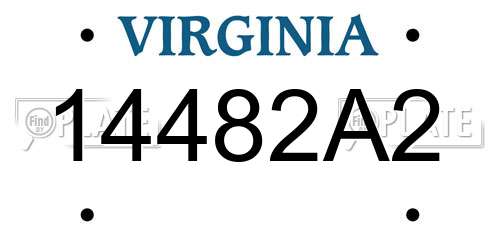 14482A2 Virginia License Plate