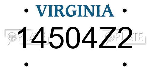 14504Z2 Virginia License Plate