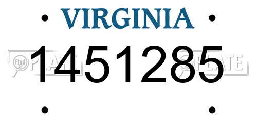 1451285 Virginia License Plate