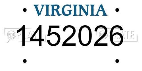 1452026 Virginia License Plate