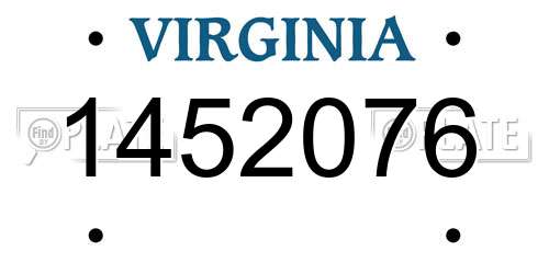 1452076 Virginia License Plate