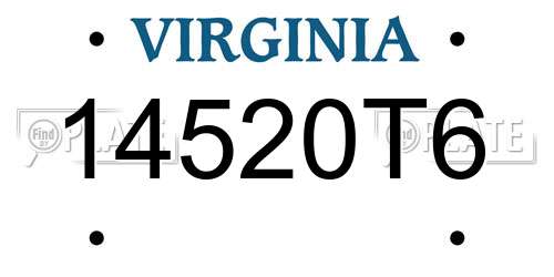 14520T6 Virginia License Plate