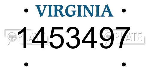 1453497 Virginia License Plate