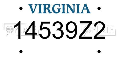 14539Z2 Virginia License Plate