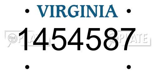 1454587 Virginia License Plate