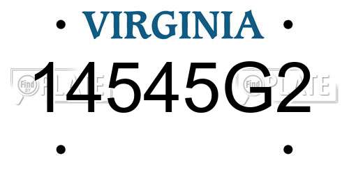 14545G2 Virginia License Plate
