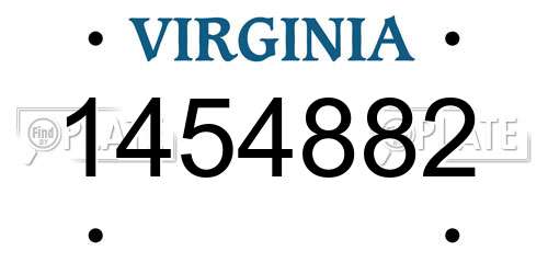 1454882 Virginia License Plate