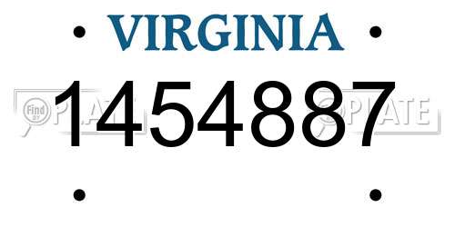 1454887 Virginia License Plate