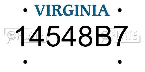 14548B7 Virginia License Plate