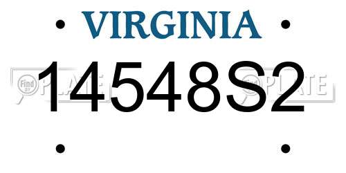 14548S2 Virginia License Plate