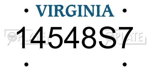 14548S7 Virginia License Plate