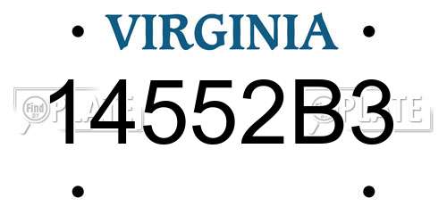 14552B3 Virginia License Plate