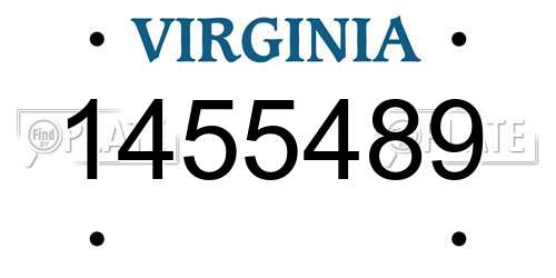 1455489 Virginia License Plate