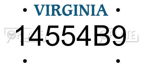 14554B9 Virginia License Plate
