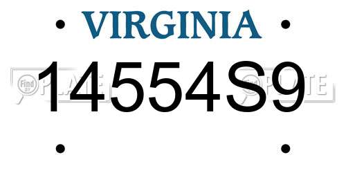 14554S9 Virginia License Plate