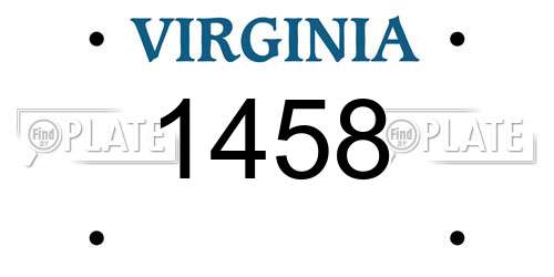1458 Virginia License Plate
