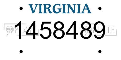 1458489 Virginia License Plate