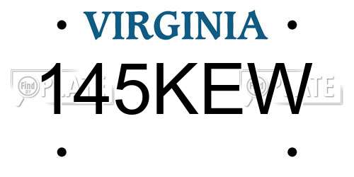 145KEW Virginia License Plate