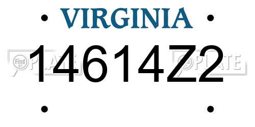 14614Z2 Virginia License Plate