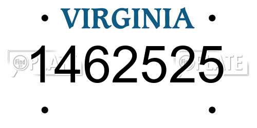 1462525 Virginia License Plate
