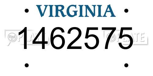 1462575 Virginia License Plate