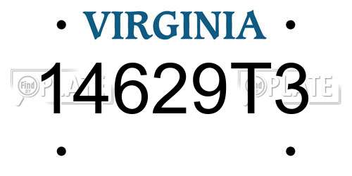 14629T3 Virginia License Plate