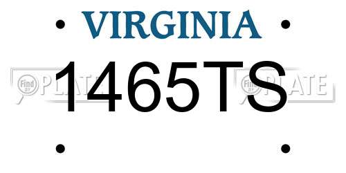 1465TS Virginia License Plate