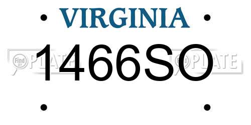 1466SO Virginia License Plate