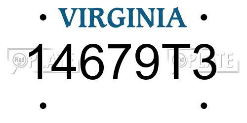 14679T3 Virginia License Plate