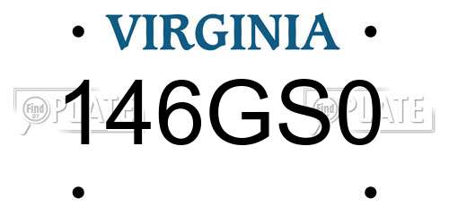 146GS0 Virginia License Plate