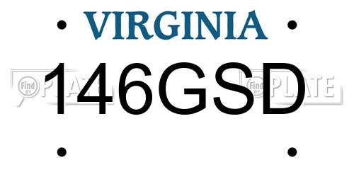 146GSD Virginia License Plate