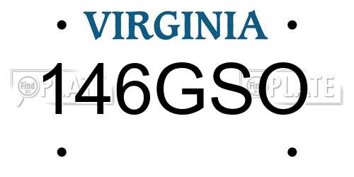 146GSO Virginia License Plate
