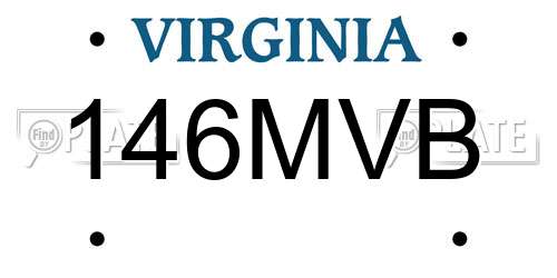 146MVB Virginia License Plate