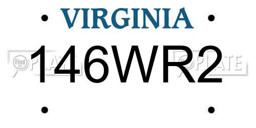 146WR2 Virginia License Plate